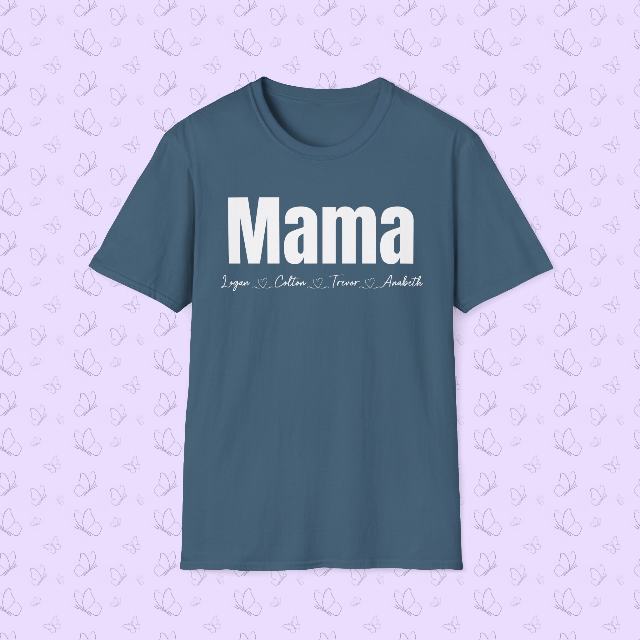 Customizable 'Mama' Tee with Kids' Names — Personalized Mama/Grandma/Mimi T-Shirt