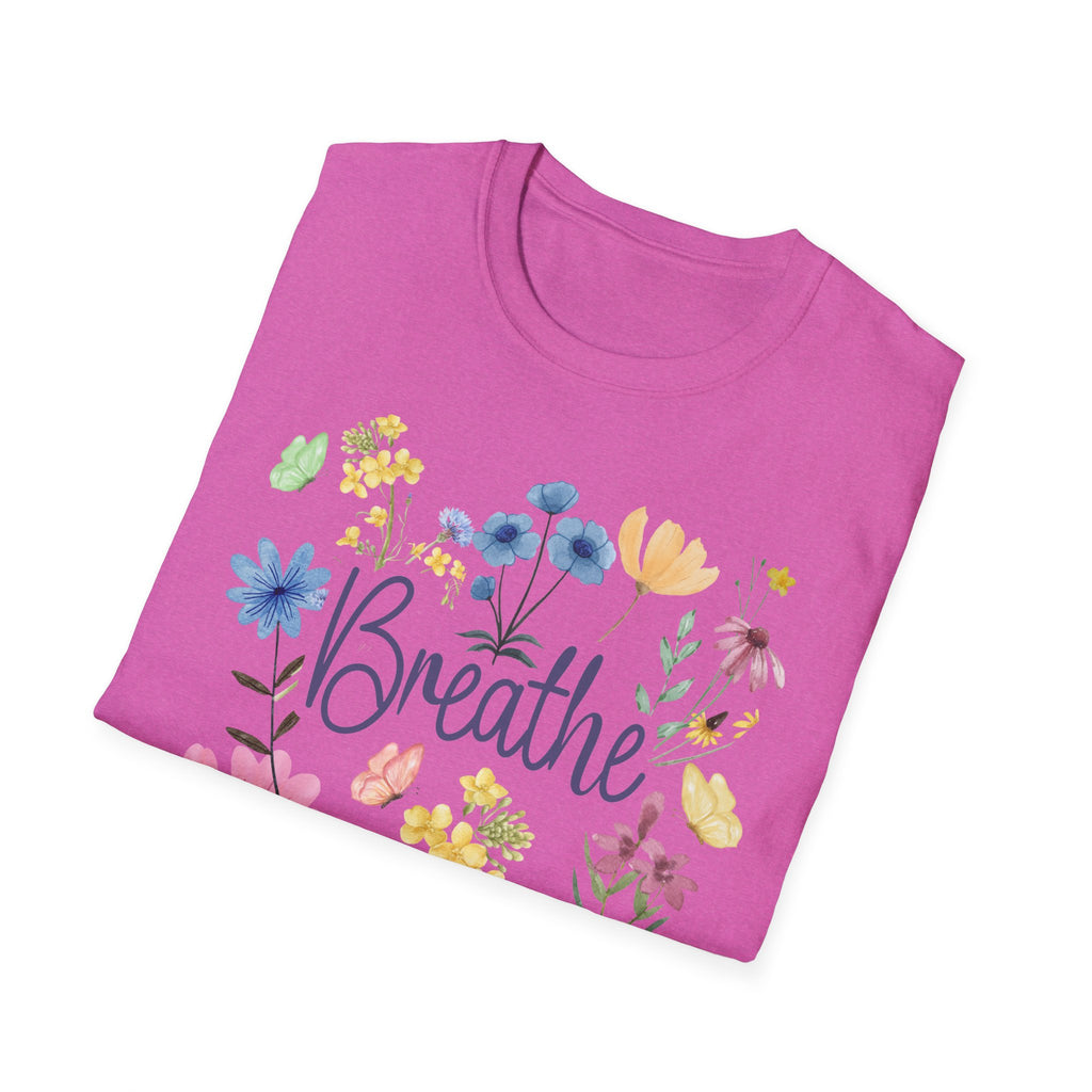 Breathe Wildflowers Tee — Watercolor Butterflies & Floral T-Shirt