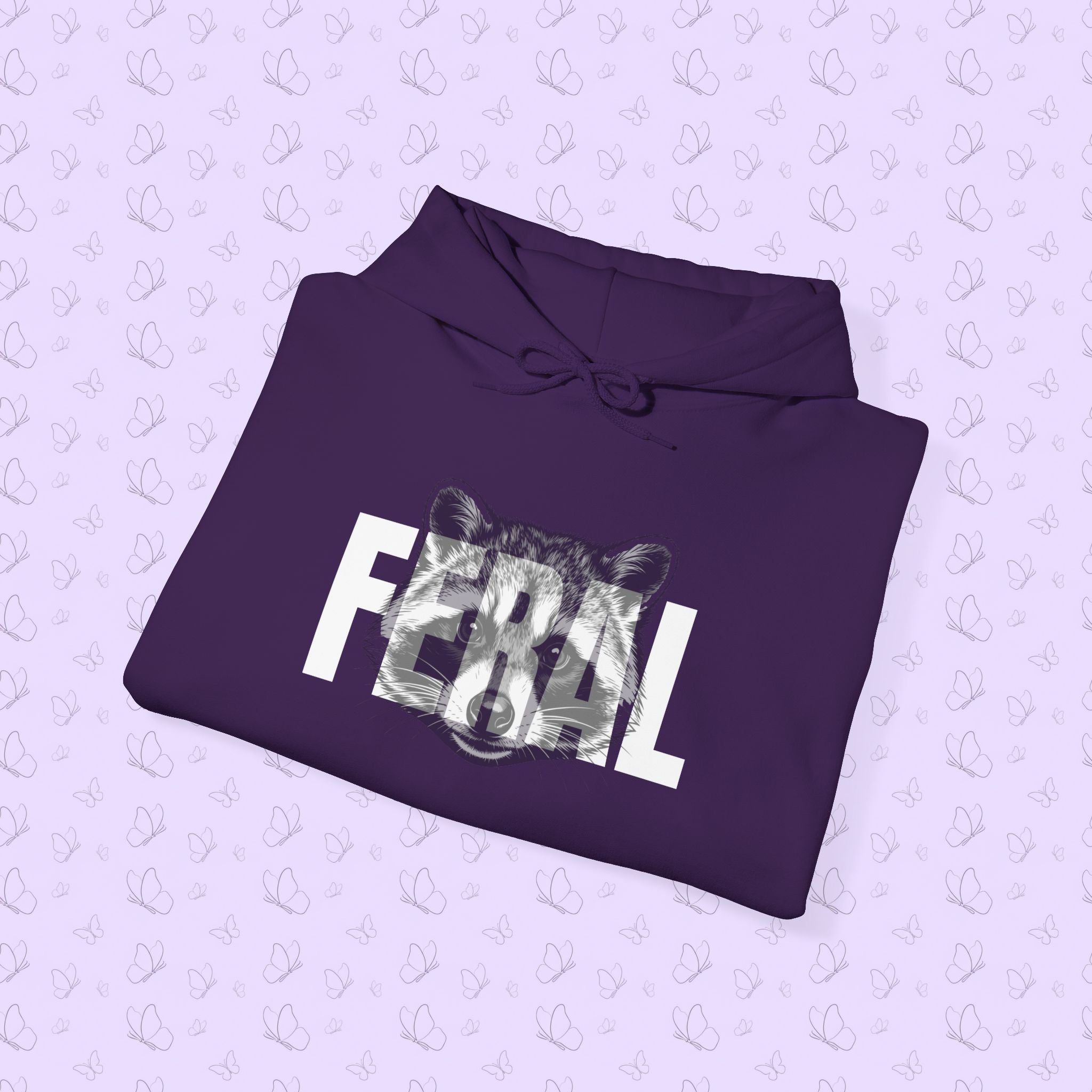 Feral Raccoon Hoodie — Wild Raccoon Graphic Sweatshirt