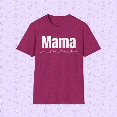 Customizable 'Mama' Tee with Kids' Names — Personalized Mama/Grandma/Mimi T-Shirt