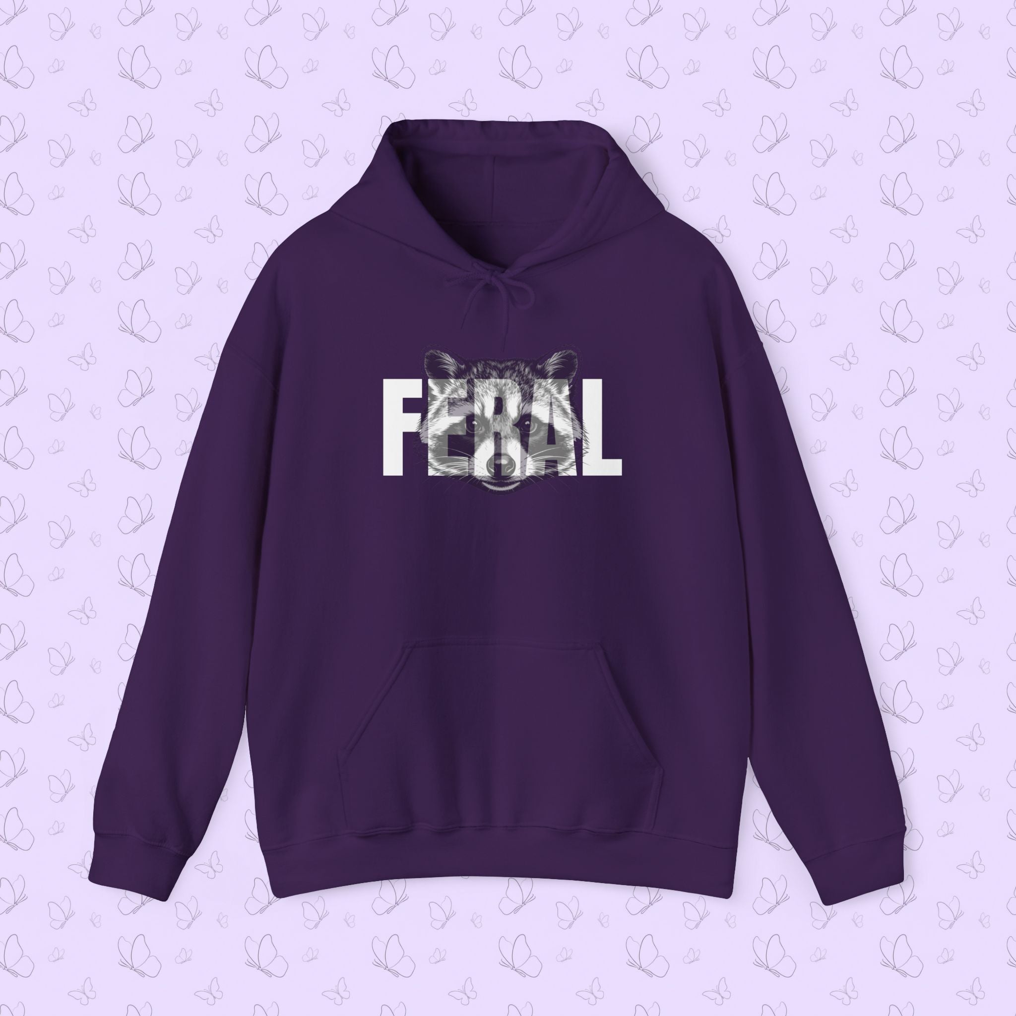 Feral Raccoon Hoodie — Wild Raccoon Graphic Sweatshirt