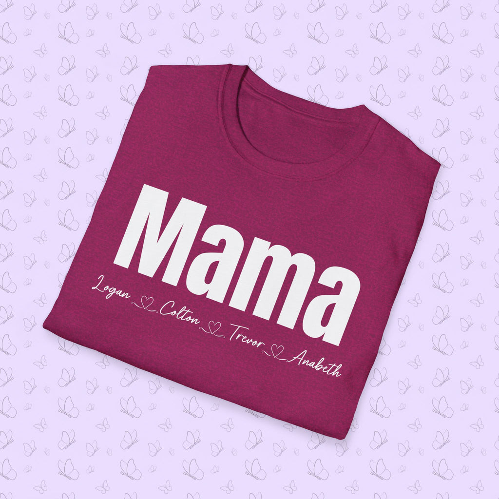 Customizable 'Mama' Tee with Kids' Names — Personalized Mama/Grandma/Mimi T-Shirt