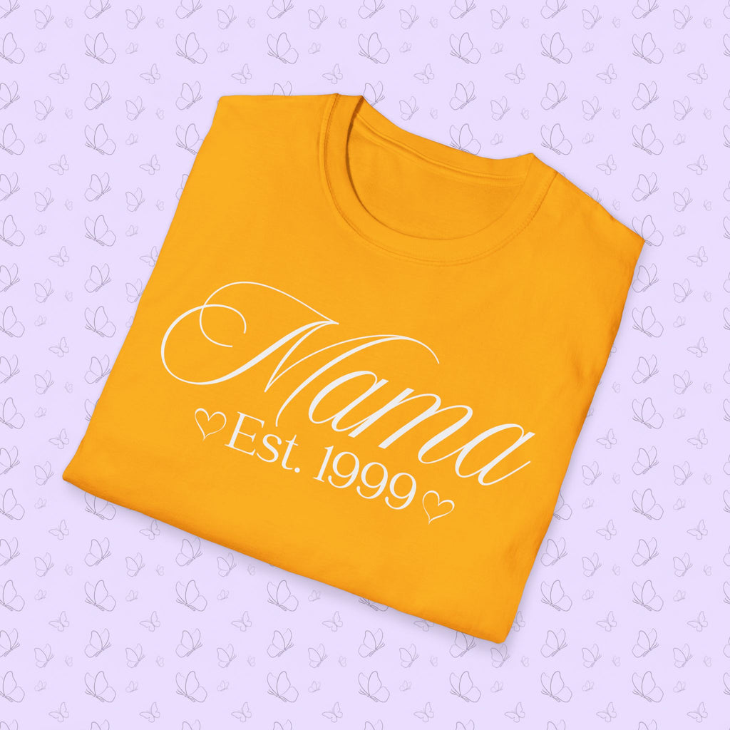 Mama Established Year T-Shirt — Customizable Mom Shirt