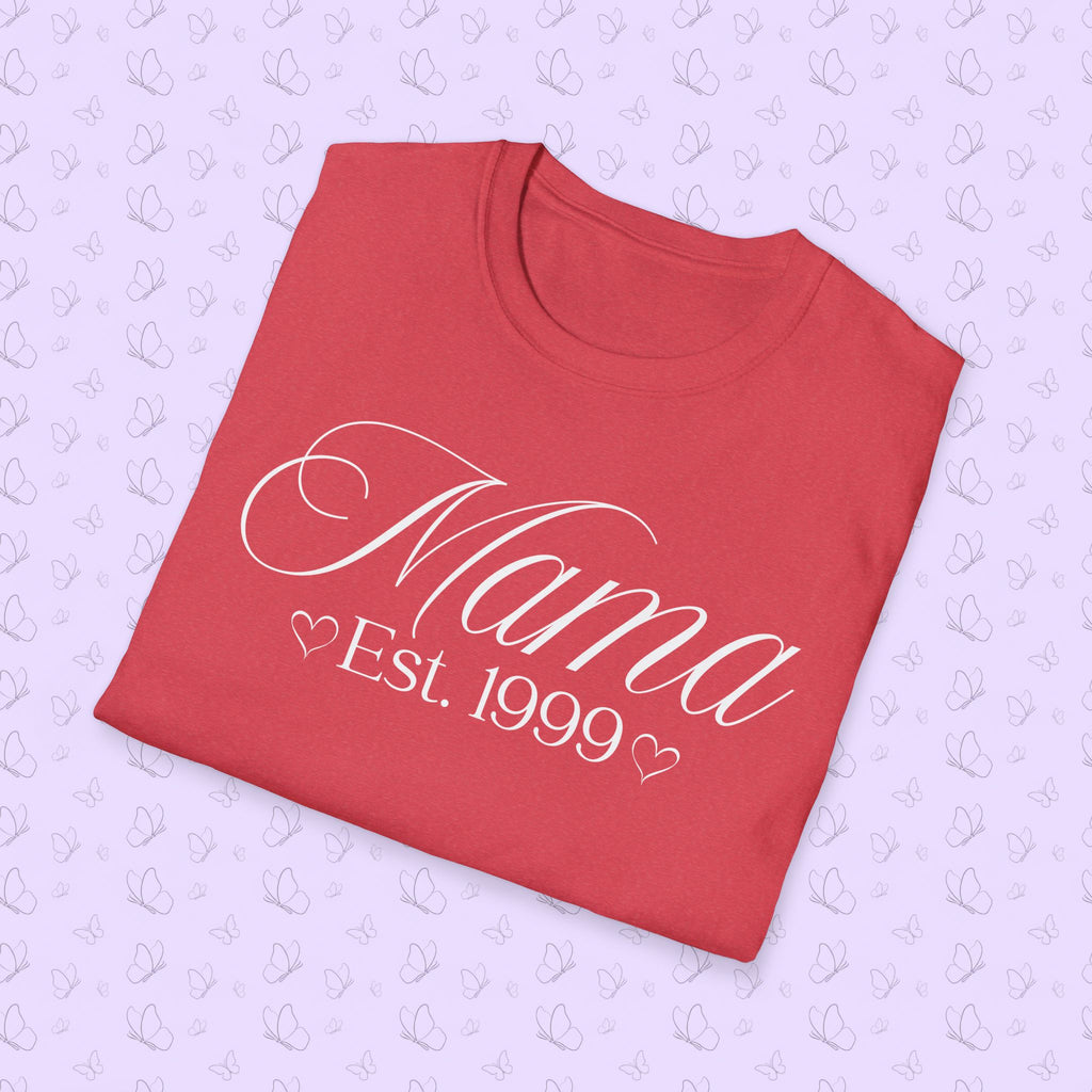 Mama Established Year T-Shirt — Customizable Mom Shirt