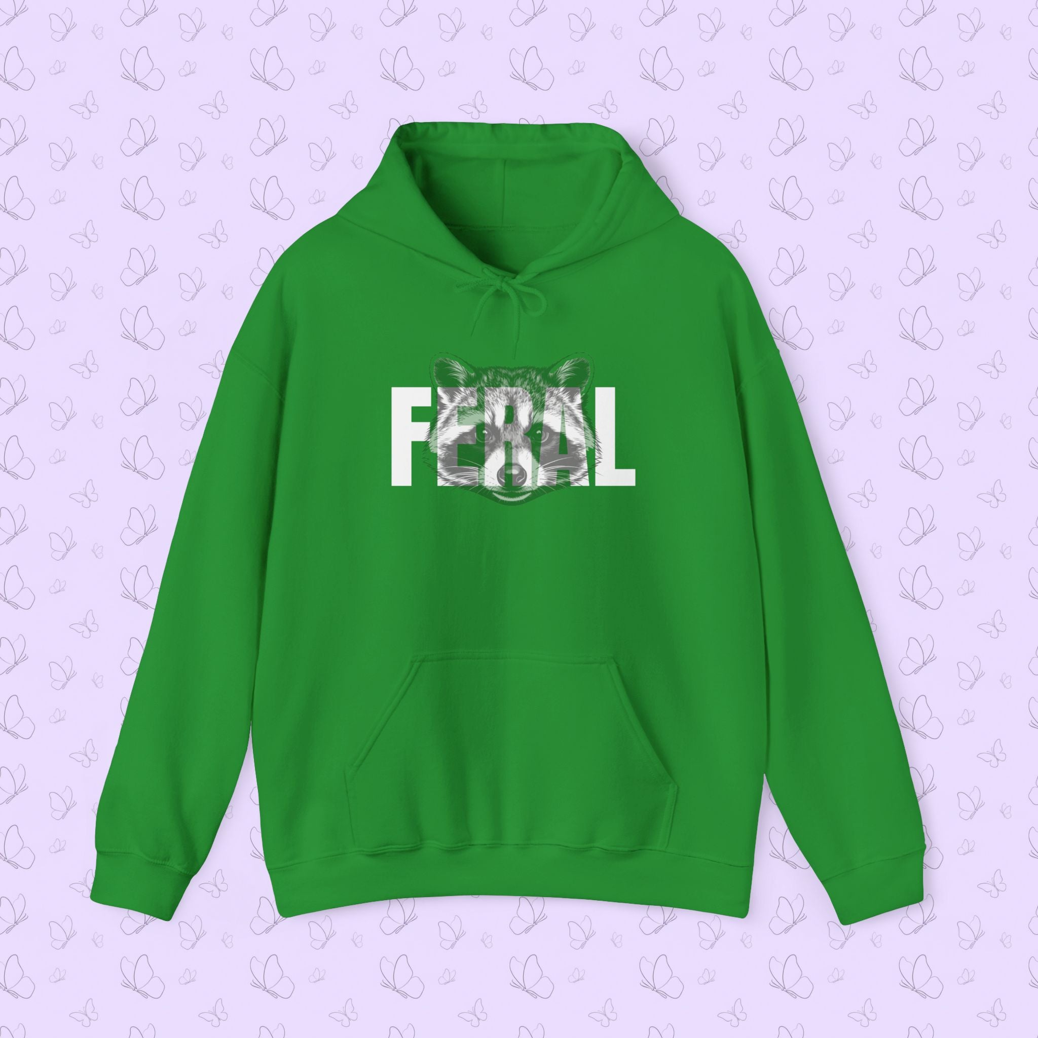 Feral Raccoon Hoodie — Wild Raccoon Graphic Sweatshirt