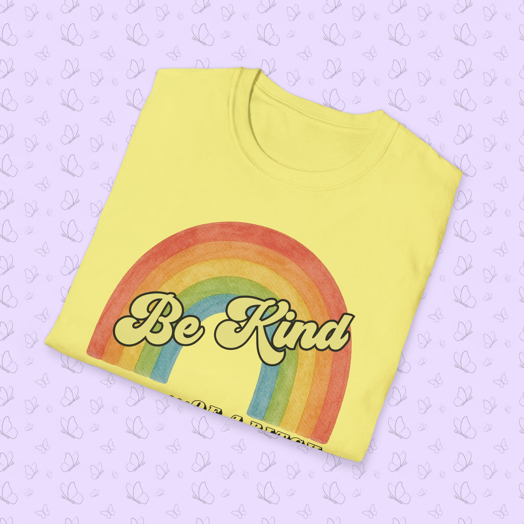 Be Kind…Of A Bitch Retro Rainbow T-Shirt — Funny Sarcastic Tee