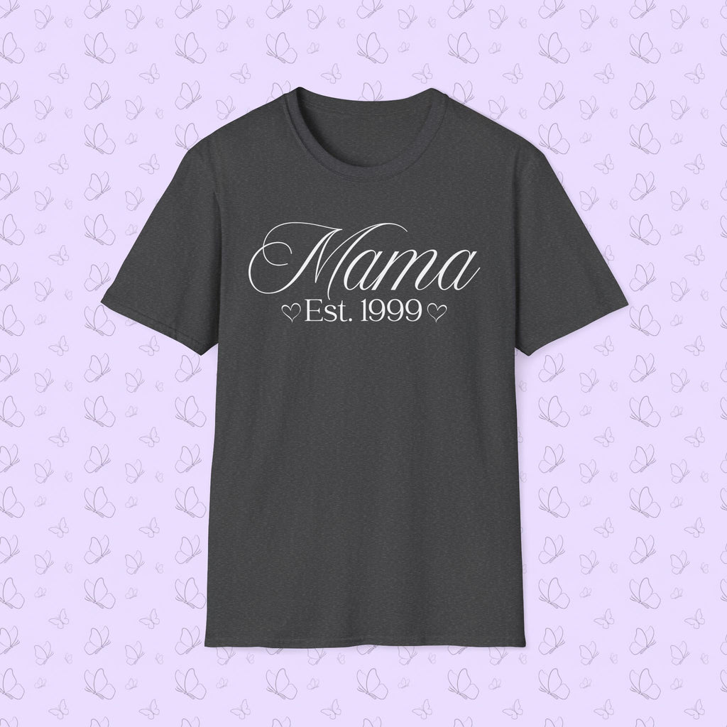 Mama Established Year T-Shirt — Customizable Mom Shirt