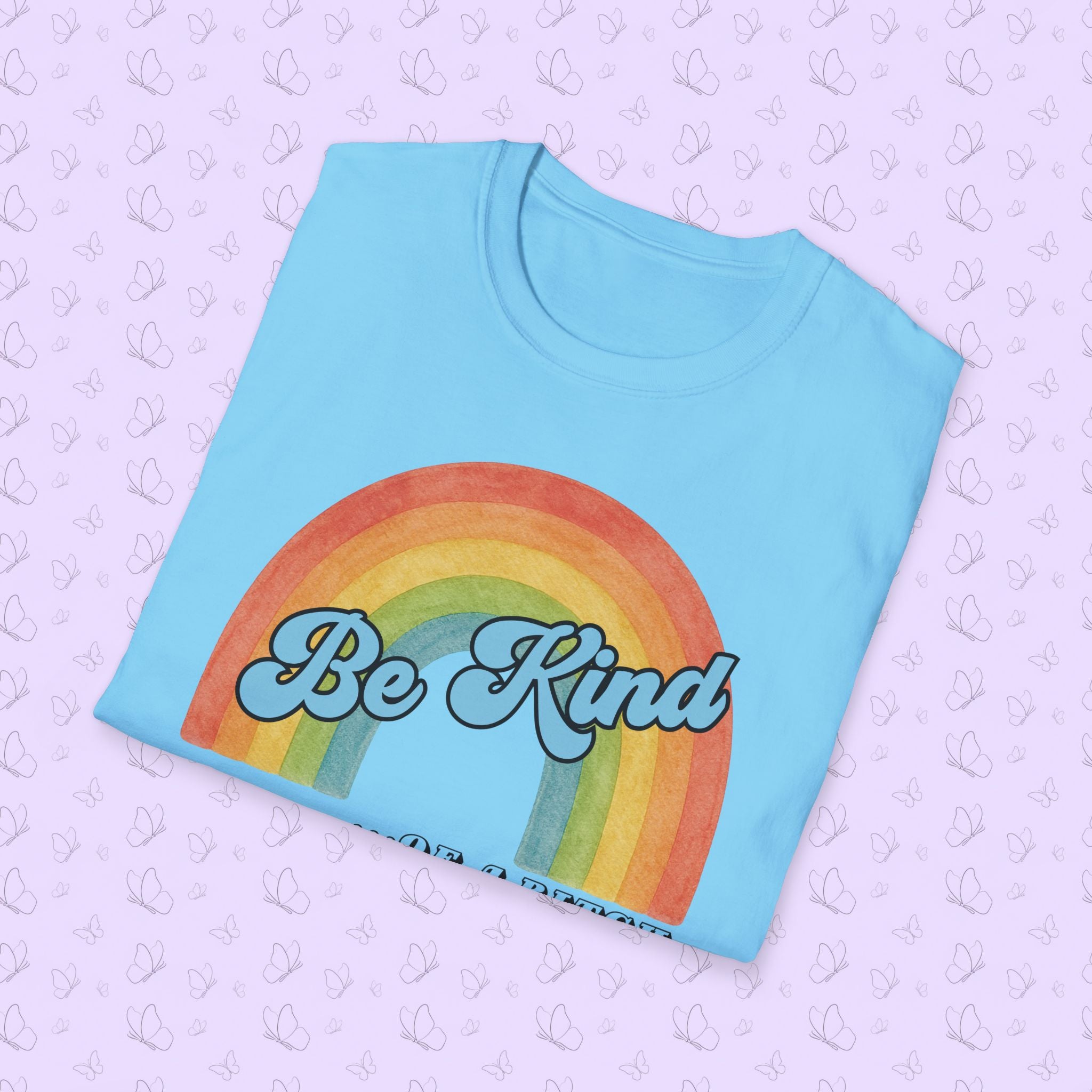 Be Kind…Of A Bitch Retro Rainbow T-Shirt — Funny Sarcastic Tee