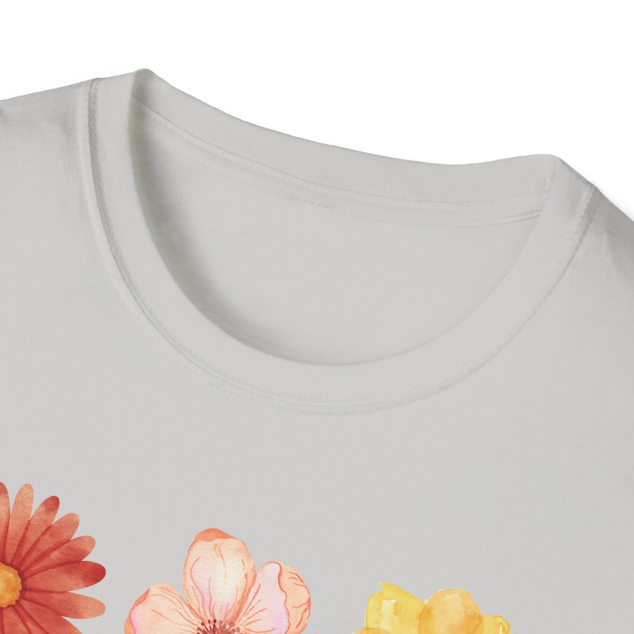 Floral Grid Tee — Colorful Vintage Flower Print T-Shirt