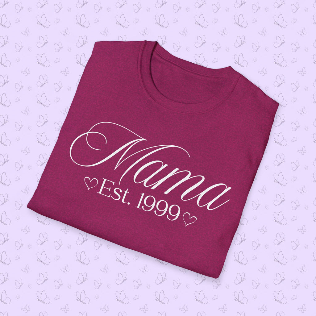 Mama Established Year T-Shirt — Customizable Mom Shirt