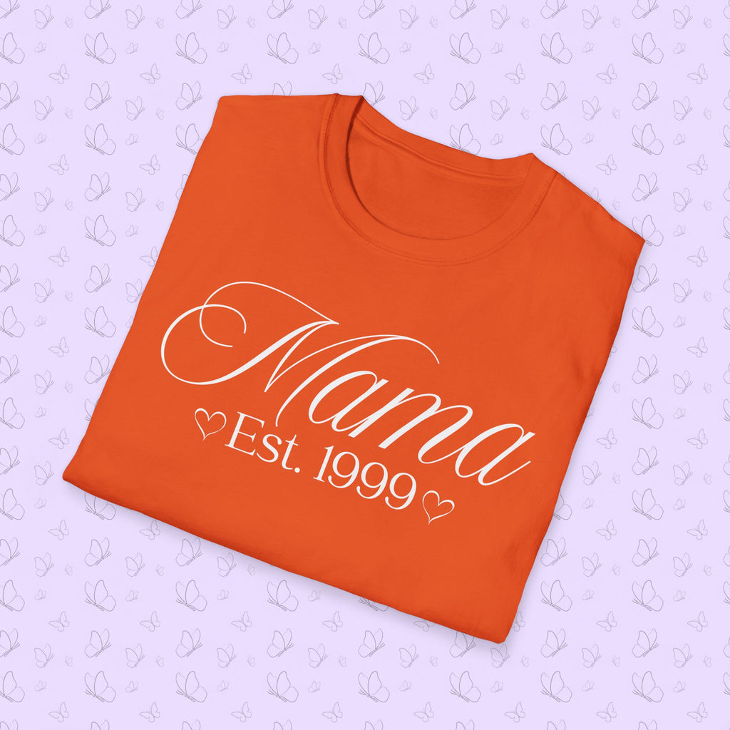 Mama Established Year T-Shirt — Customizable Mom Shirt