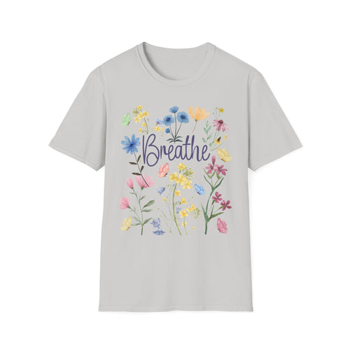 Breathe Wildflowers Tee — Watercolor Butterflies & Floral T-Shirt