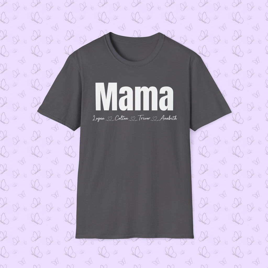 Customizable 'Mama' Tee with Kids' Names — Personalized Mama/Grandma/Mimi T-Shirt