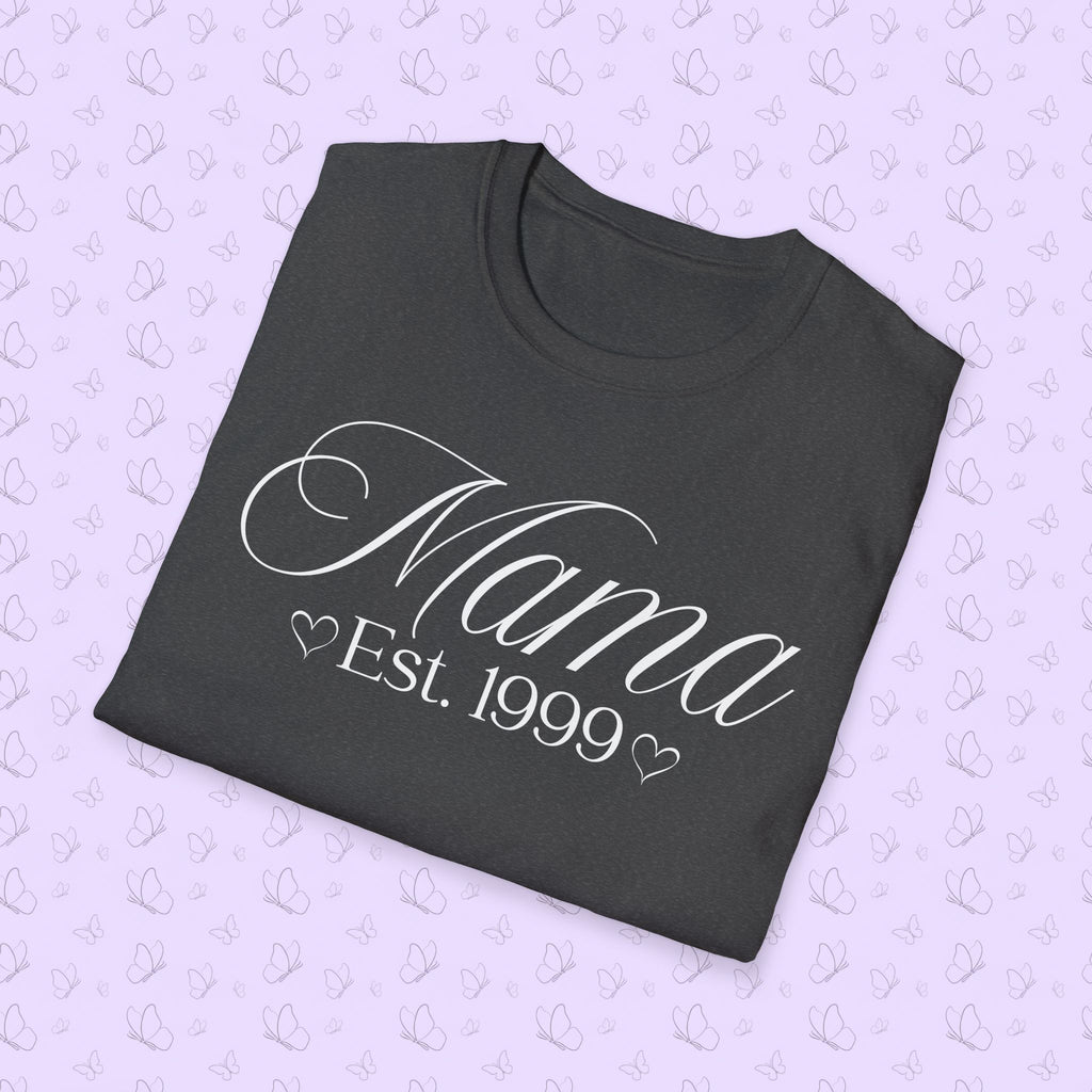 Mama Established Year T-Shirt — Customizable Mom Shirt