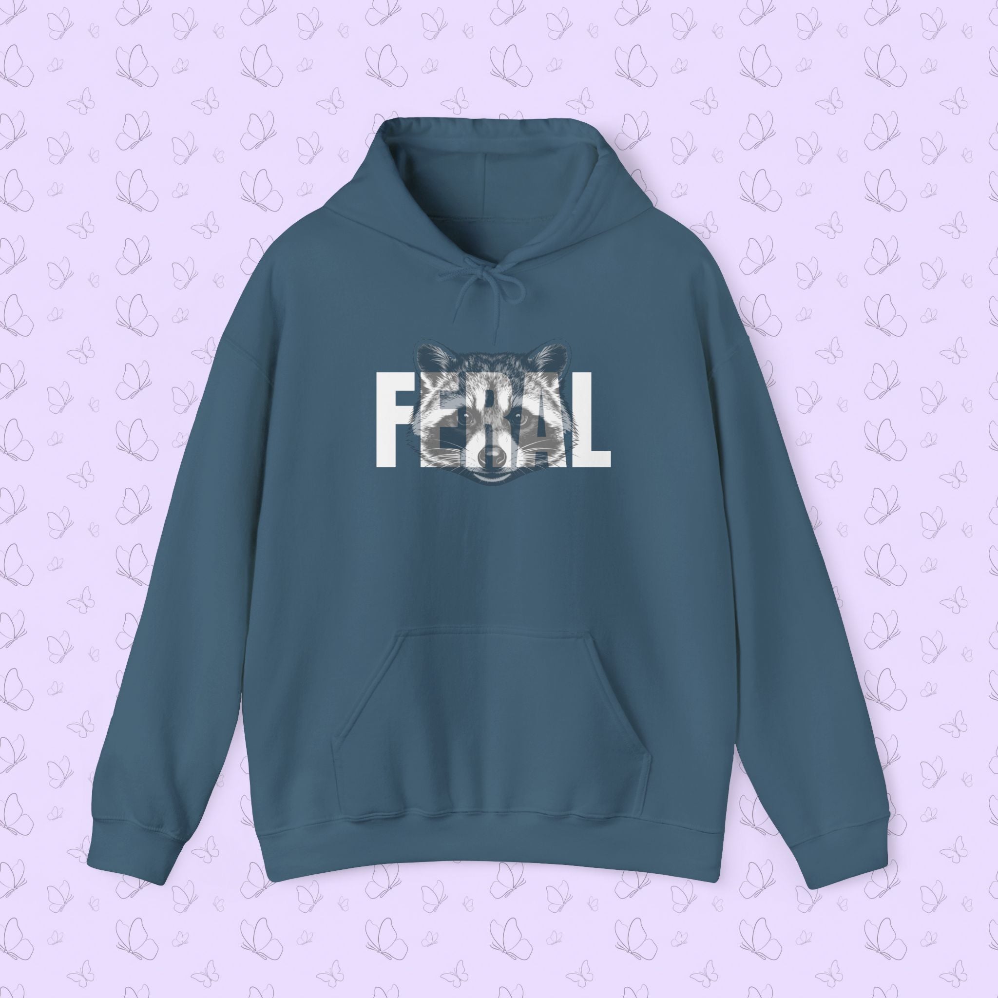 Feral Raccoon Hoodie — Wild Raccoon Graphic Sweatshirt