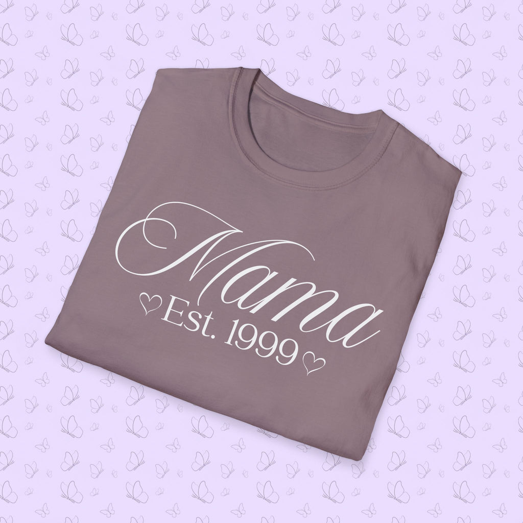 Mama Established Year T-Shirt — Customizable Mom Shirt