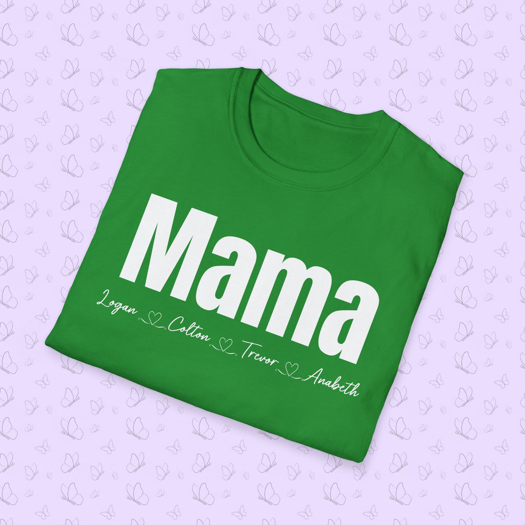 Customizable 'Mama' Tee with Kids' Names — Personalized Mama/Grandma/Mimi T-Shirt