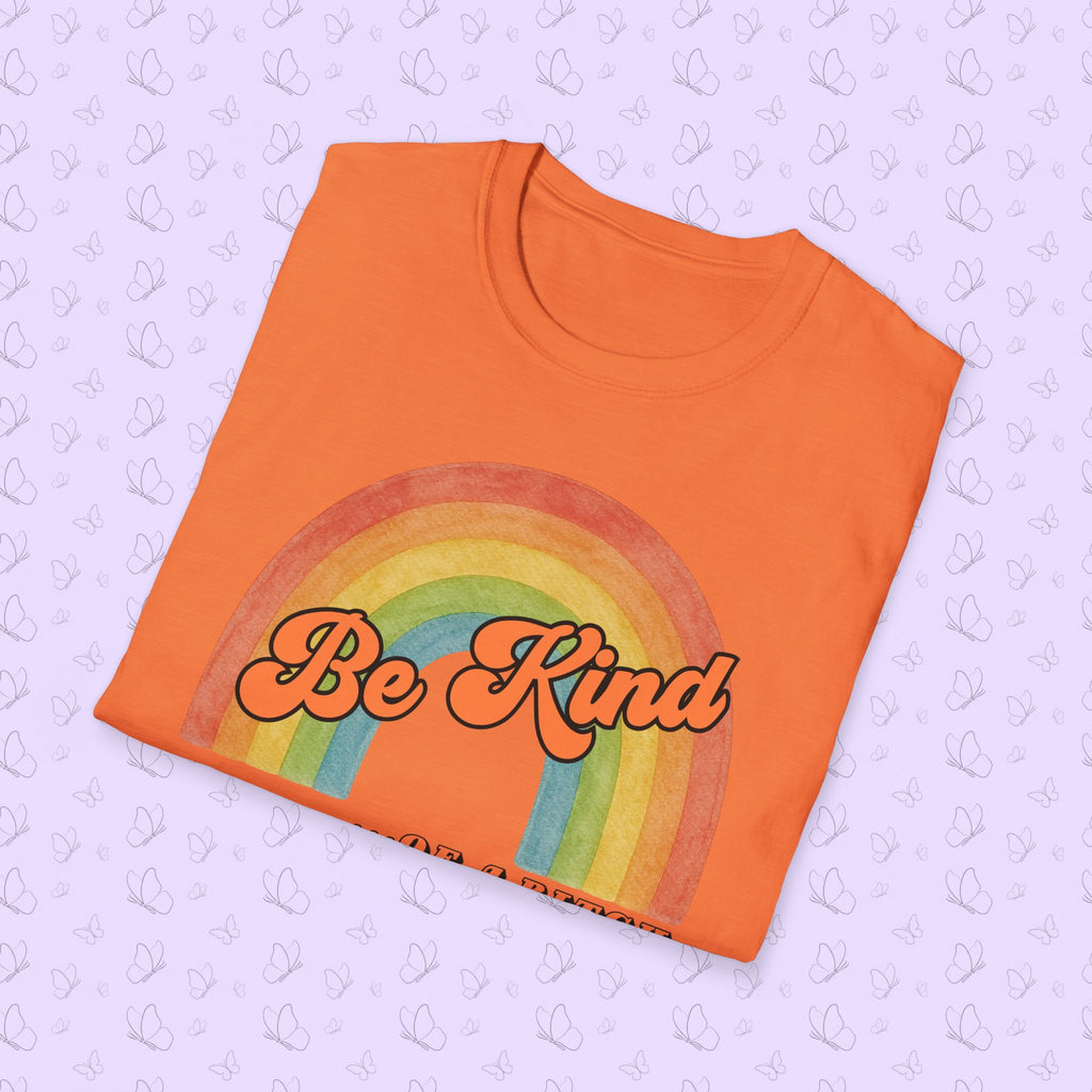 Be Kind…Of A Bitch Retro Rainbow T-Shirt — Funny Sarcastic Tee