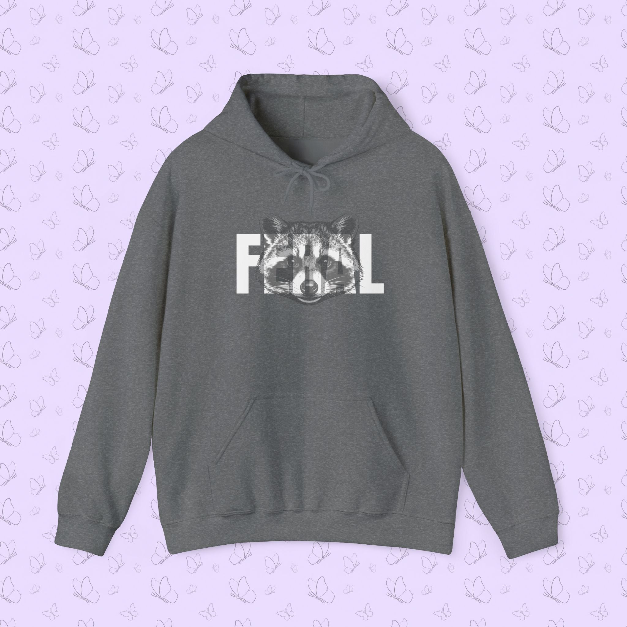 Feral Raccoon Hoodie — Wild Raccoon Graphic Sweatshirt
