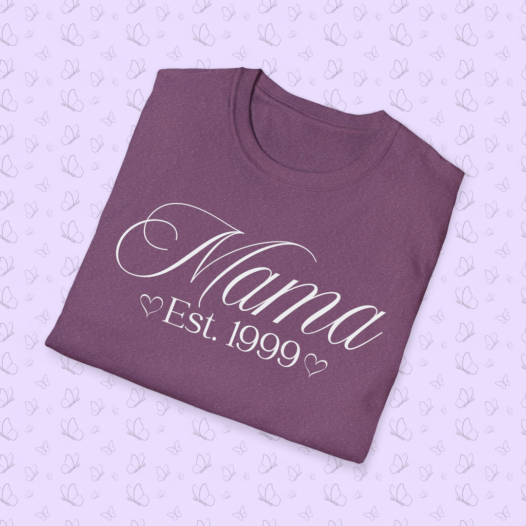 Mama Established Year T-Shirt — Customizable Mom Shirt